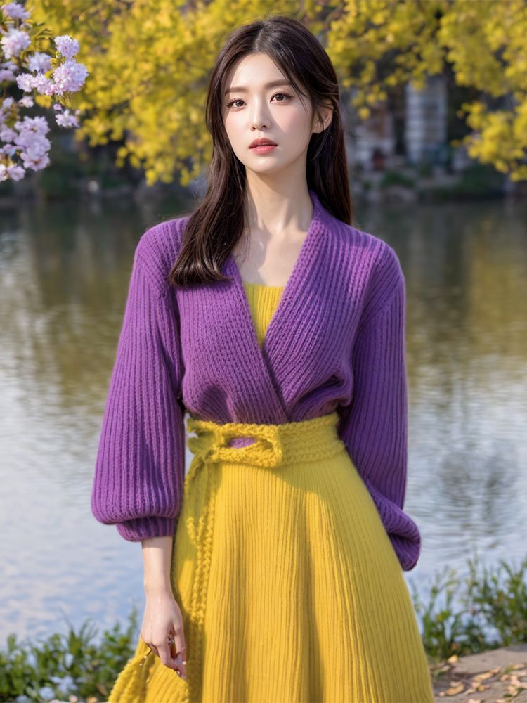 Yellow Winter Clothing - Mor Ekleme Sarı Ayak Bileği Uzunlukta