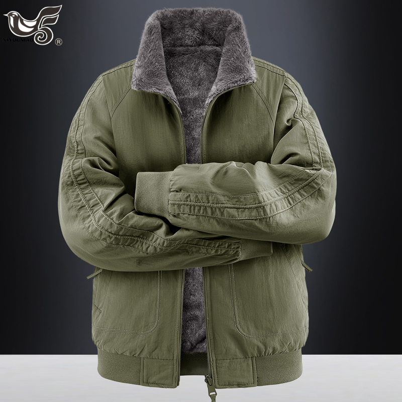 Winter Clothing Game - Erkek Parkaları Kalın Sıcak Çift Taraflı