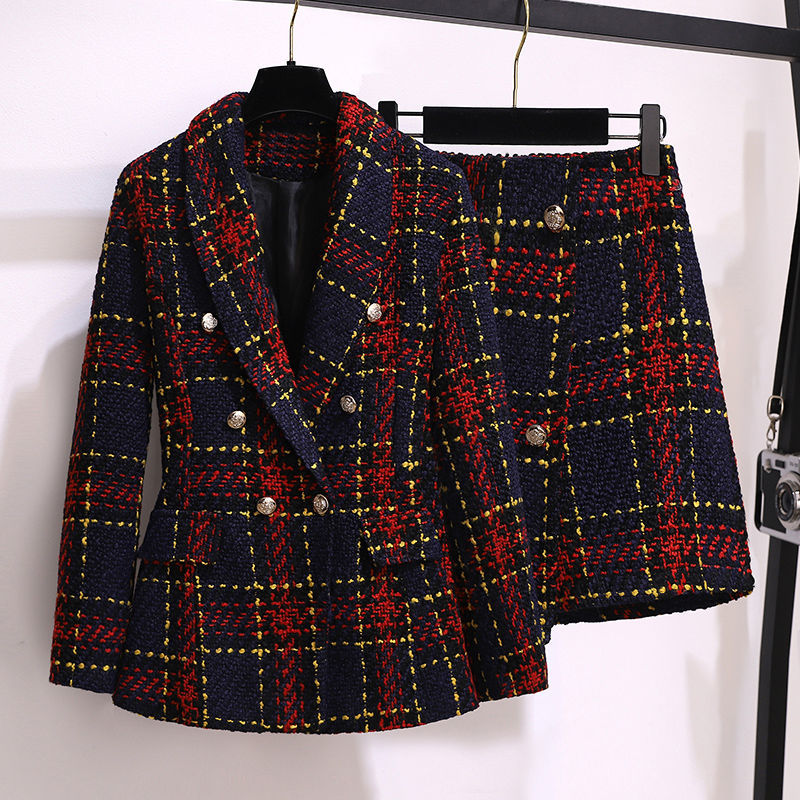 Winter Clothing Ladies - Kadın Kış Vintage Tüvit Kore Takım