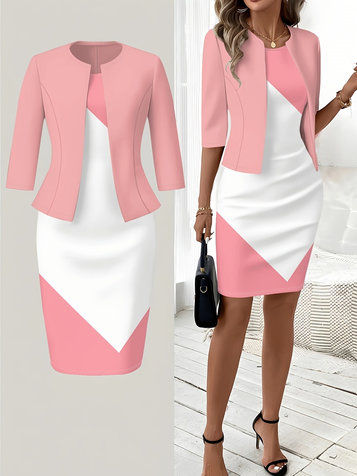 Winter Clothing Ladies - Baskılı Tasarım Günlük Stil Pembe ve