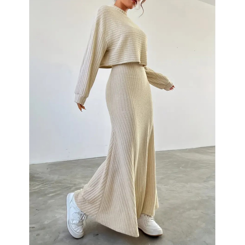 Winter Clothing Ladies - Sonbahar Uzun Kollu Üst + Uzun