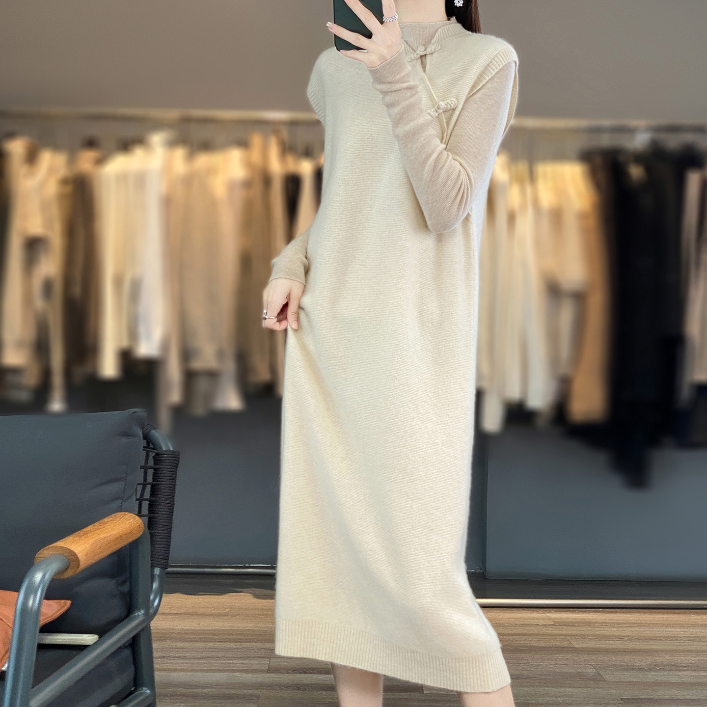Winter Clothing Layers - %100 Saf Yün Kadın Sonbahar Kış