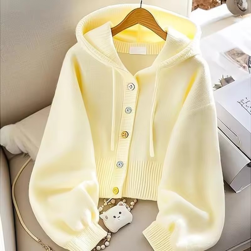Moda Kapşonlu Örme Kazak kadın - Yellow Winter Clothing incelemesi ve fiyatı