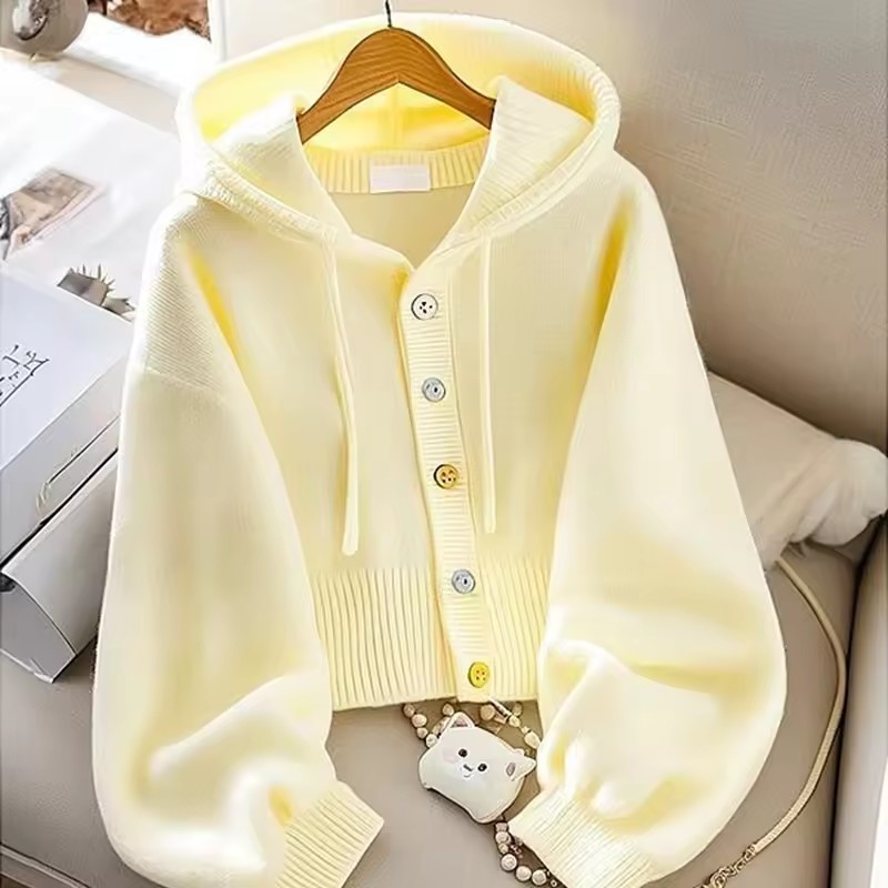 Moda Kapşonlu Örme Kazak kadın - Yellow Winter Clothing incelemesi ve fiyatı