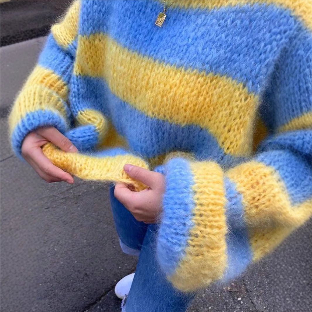 Günlük Mavi ve Sarı Çizgili Ör - Yellow Winter Clothing incelemesi ve fiyatı