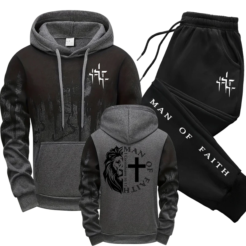 Man of Faith Desenli Erkek Tak - Winter Clothing Hoodie incelemesi ve fiyatı