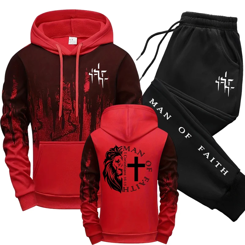 Man of Faith Desenli Erkek Tak - Winter Clothing Hoodie incelemesi ve fiyatı